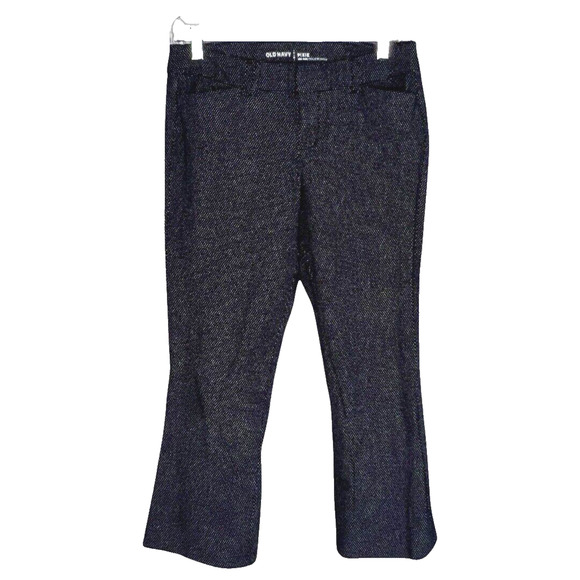 Old Navy Pants Women 4 Black White Polka Dot Pixie Cropped Office Career Casual - Picture 1 of 6